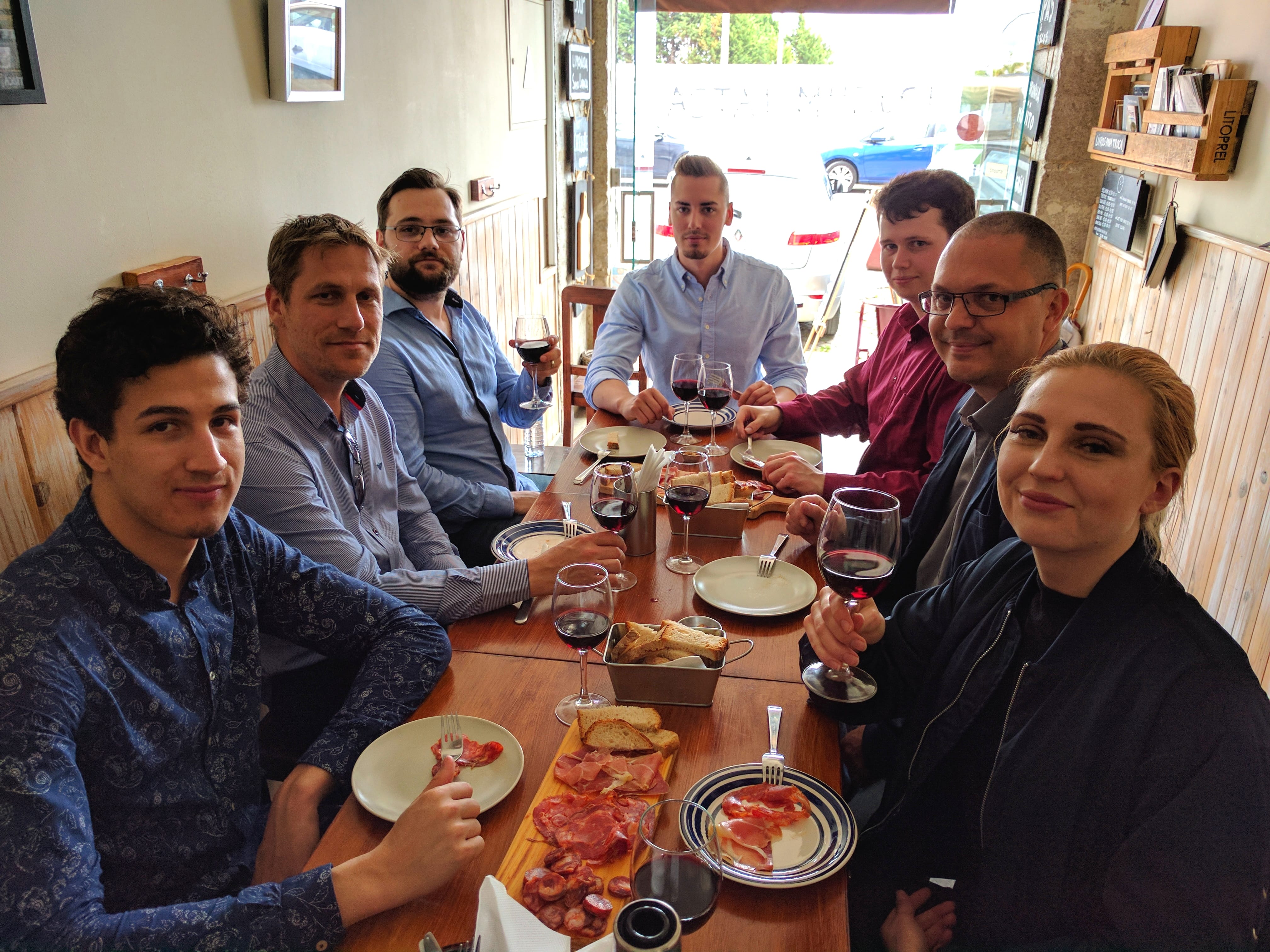 happy group of persons during our food tours in Lisbon at Treasures of Lisboa