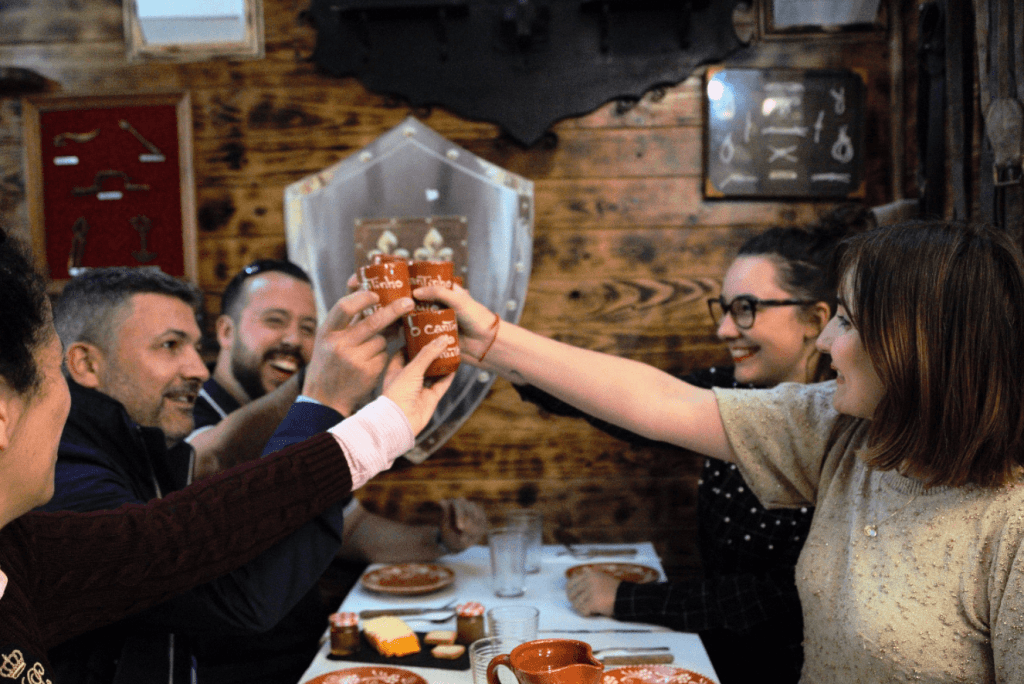 treasures of lisboa food tours in lisbon - group cheering